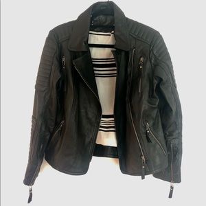 Qiu Argentine Leather Moto Jacket